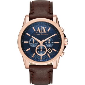 Armani Exchange Herre bl� m�rkebrun kronograf kjoleur AX2508