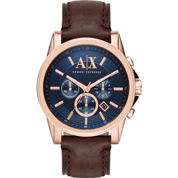 Armani Exchange Herre bl mrkebrun kronograf kjoleur AX2508