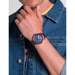 Armani Exchange Herre bl� m�rkebrun kronograf kjoleur AX2508